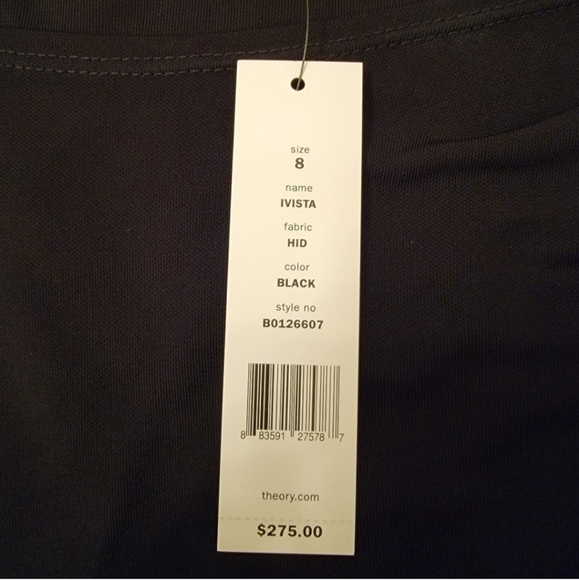 Theory Ivista Black Dress 3/4 Sleeves Size 8 NWT - Picture 5 of 14
